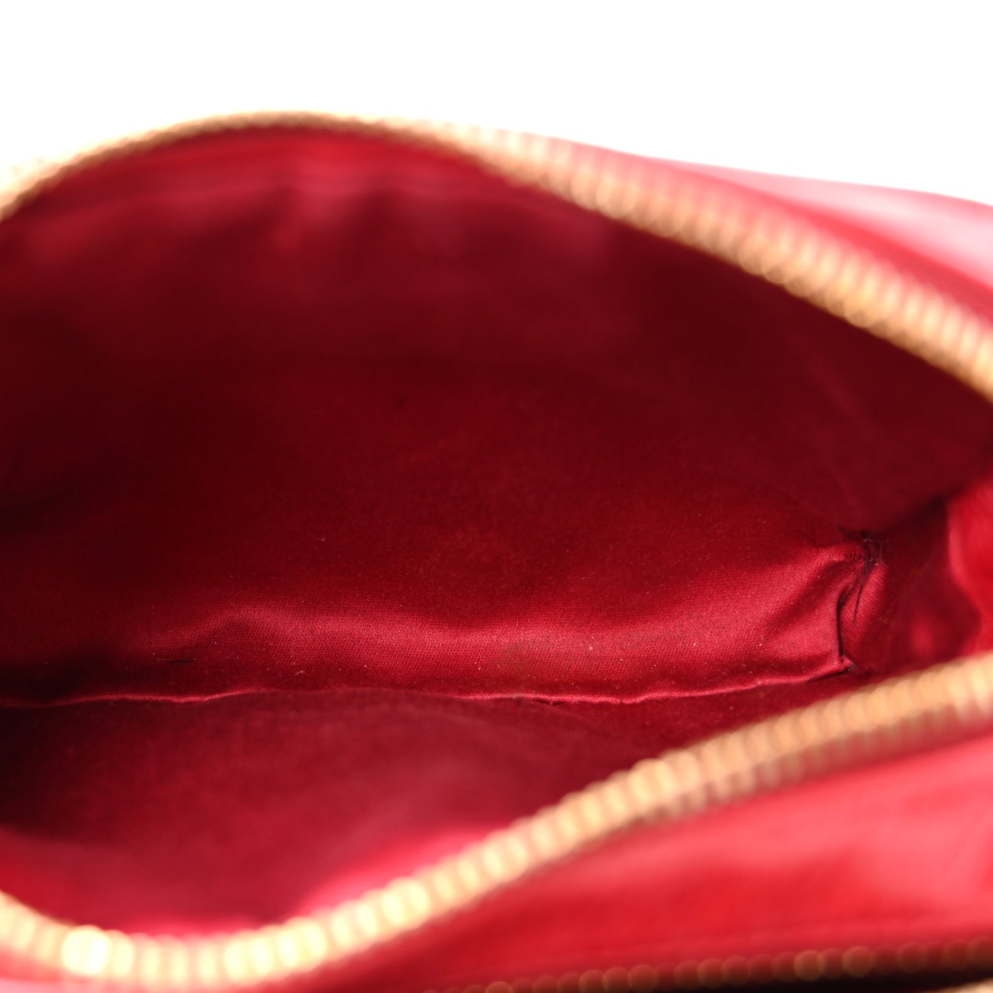 Vitello Shine Quilted Camera Bag Cherry