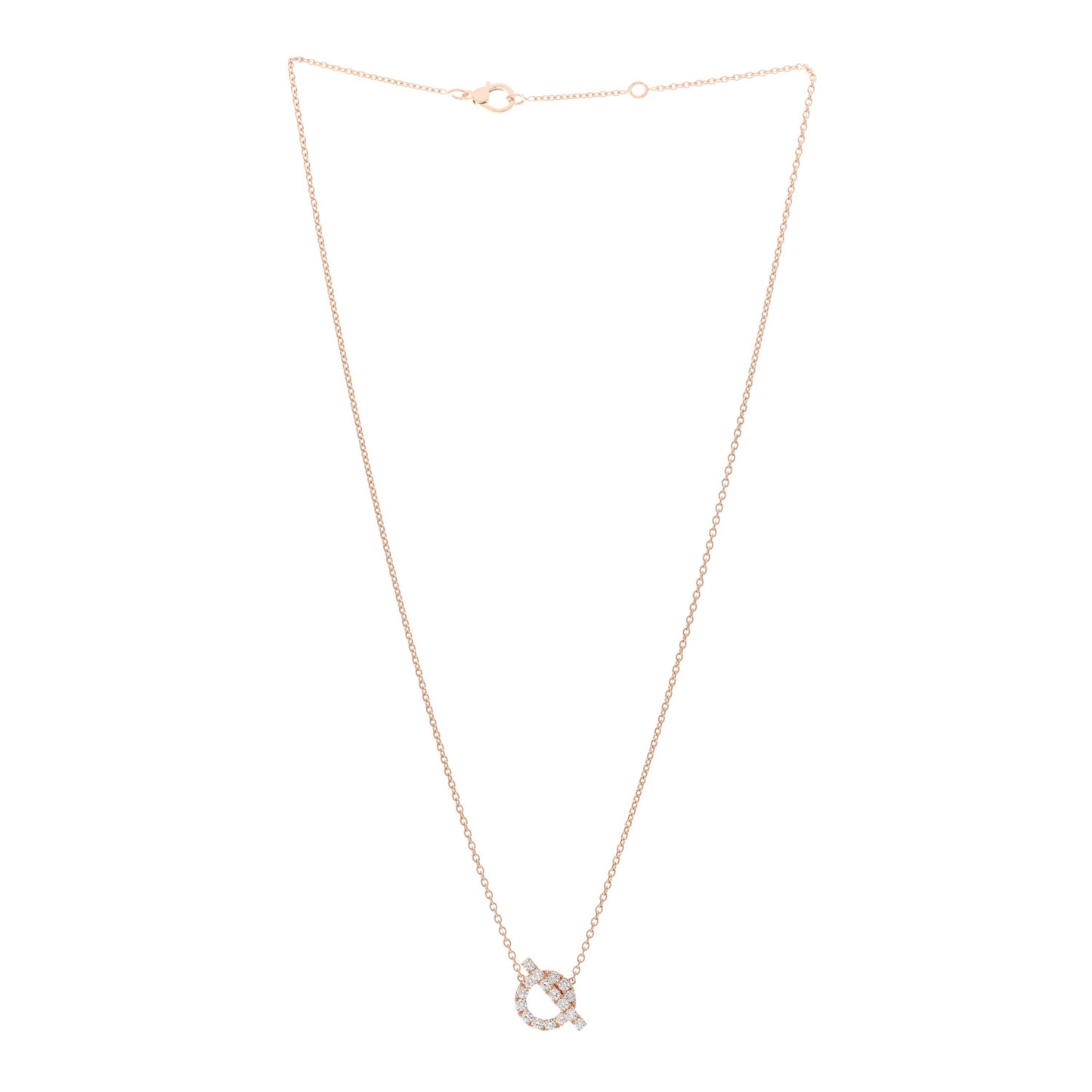 18K Rose Gold Diamond Finesse Pendant Necklace