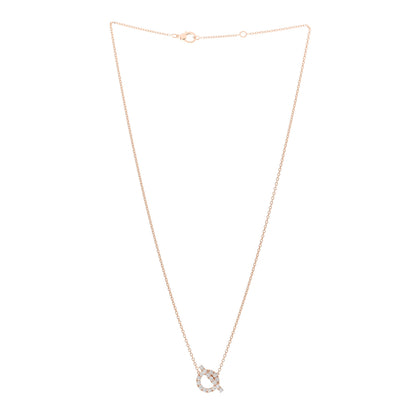 Hermes 18K Rose Gold Diamond Finesse Pendant Necklace 3 of 5
