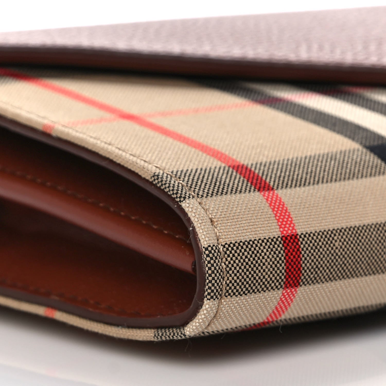 Burberry Vintage Check Grainy Calfskin Hanna Crossbody Tan 7 of 9