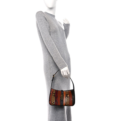Saint Laurent Snakeskin Patchwork Le 5 A 7 Hobo Brown 2 of 10