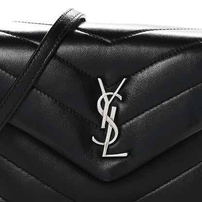 Saint Laurent Calfskin Y Quilted Monogram Toy Loulou Crossbody Bag Black 9 of 13