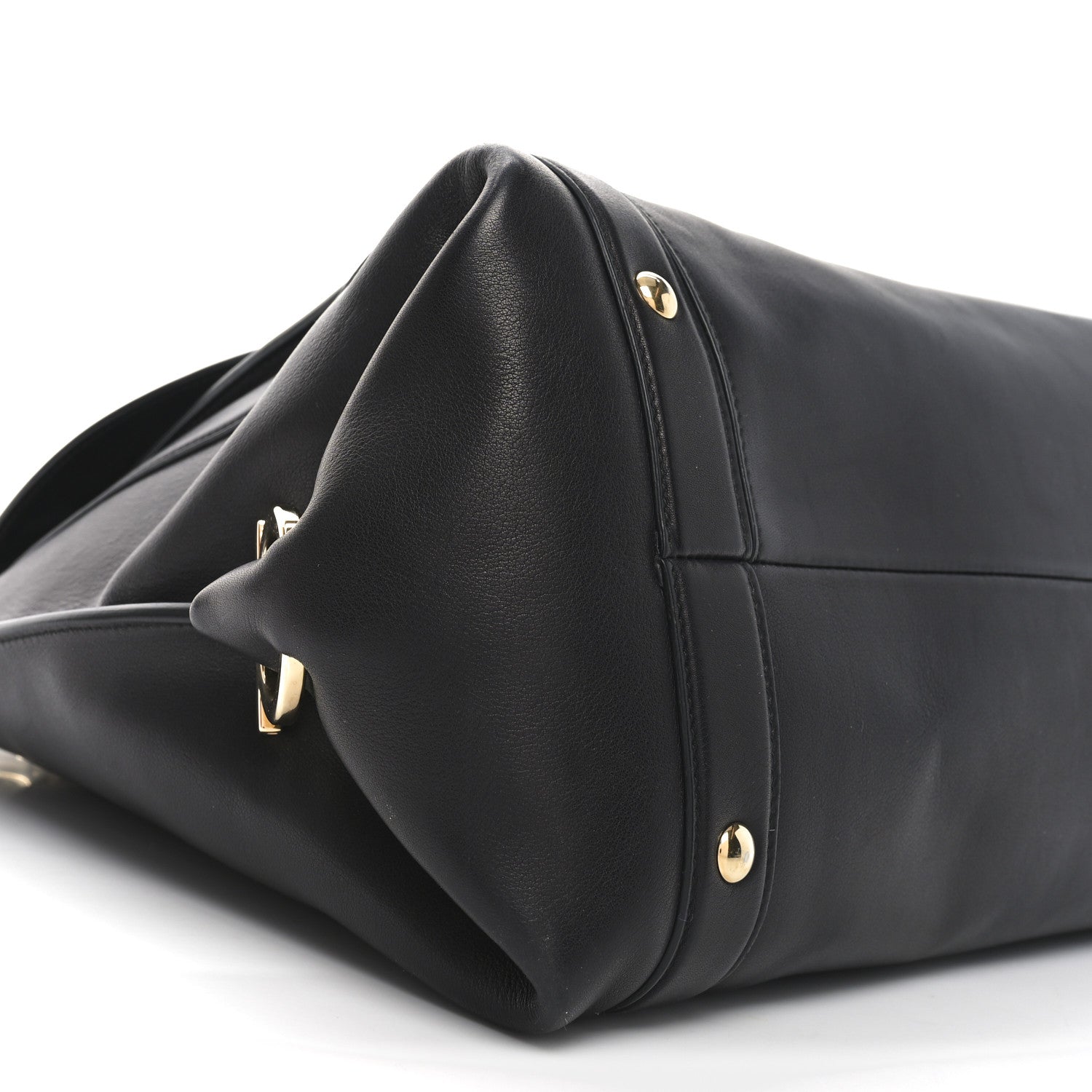 Salvatore Ferragamo Calfskin Sofia Rainbow Top Handle Bag Black 8 of 9