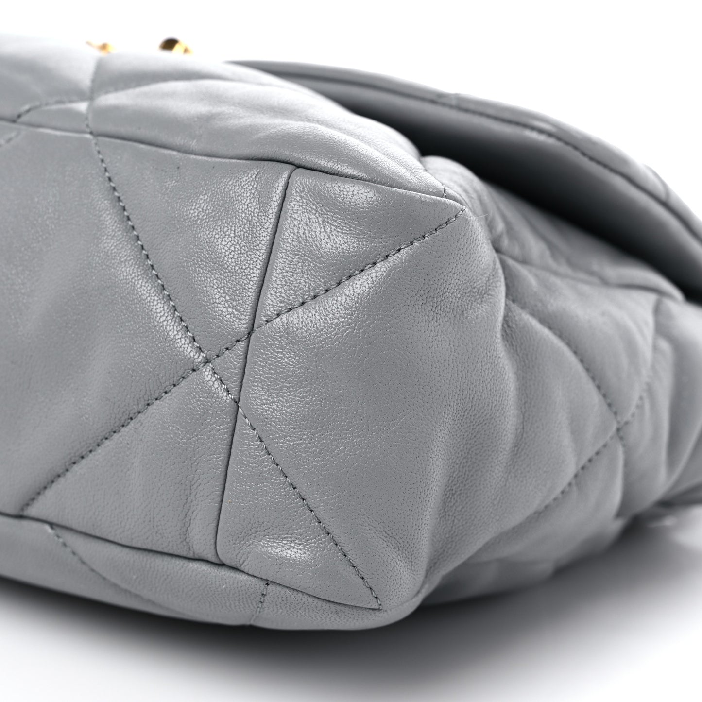 Lambskin Quilted Large Chanel 19 Flap Grey