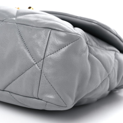 Chanel Lambskin Quilted Large Chanel 19 Flap Grey 9 of 10