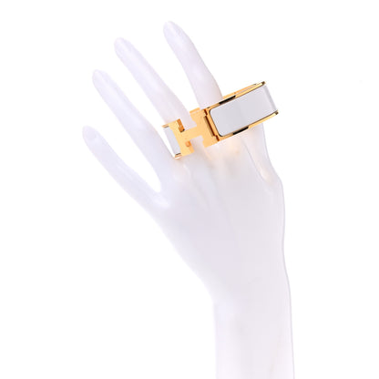 Hermes Enamel Wide Clic Clac H Bracelet GM White 2 of 6