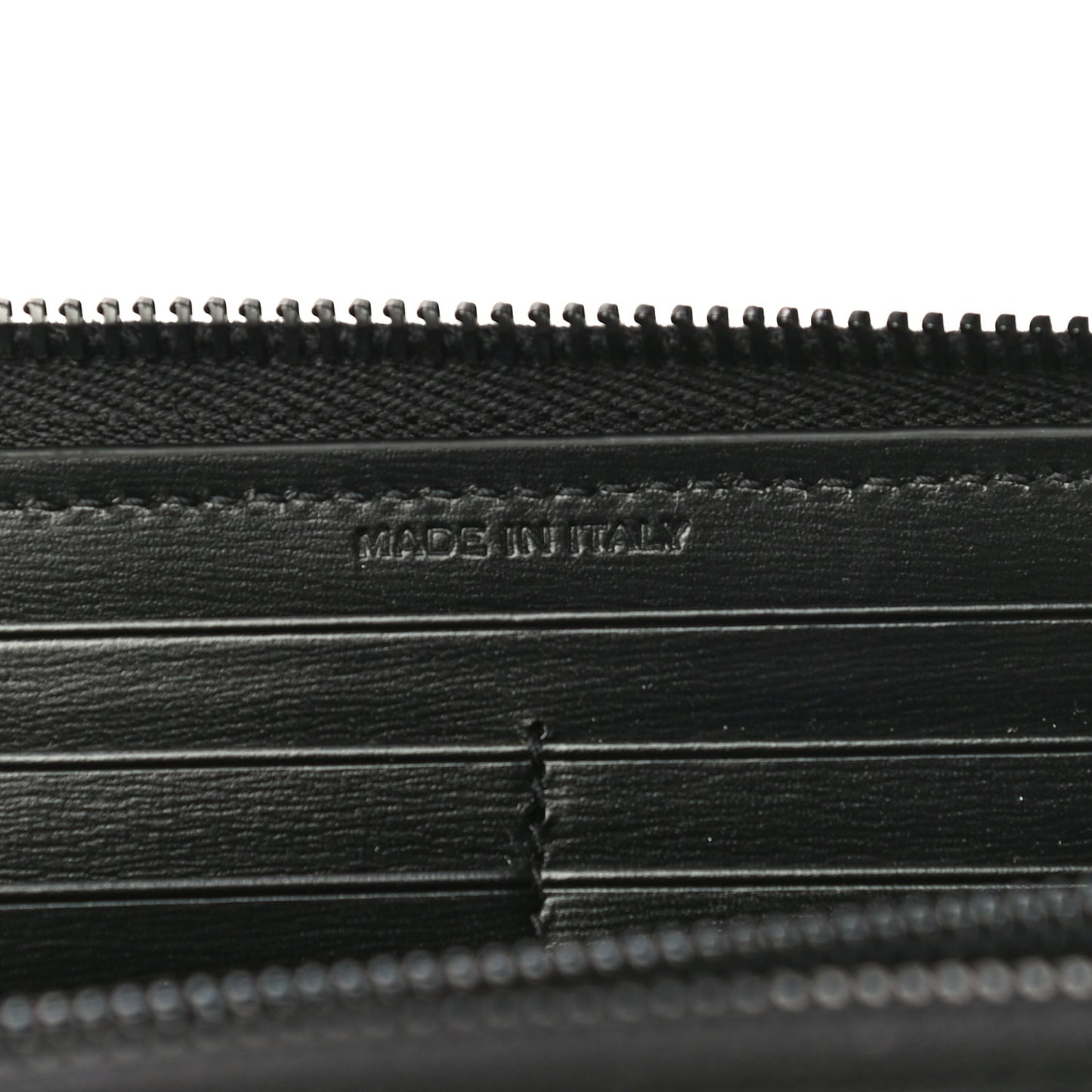 Calfskin Fragment Zip Around Wallet Black