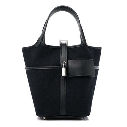 Hermes Toile Goeland Swift Cargo Picotin Lock 18 Caban Black 1 of 10