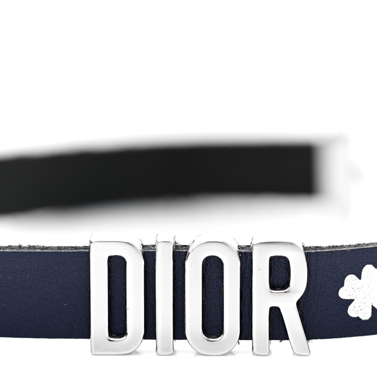 Calfskin Dior Clover Double Bracelet Navy
