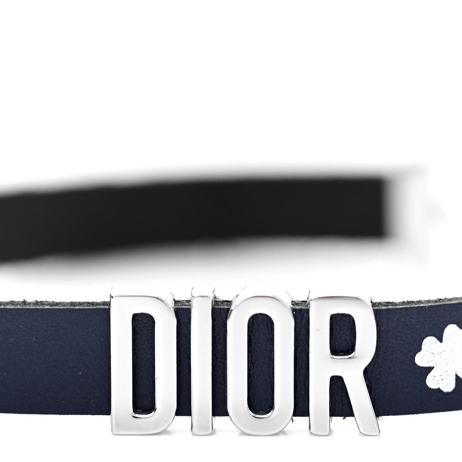 Christian Dior Calfskin Dior Clover Double Bracelet Navy 4 of 5