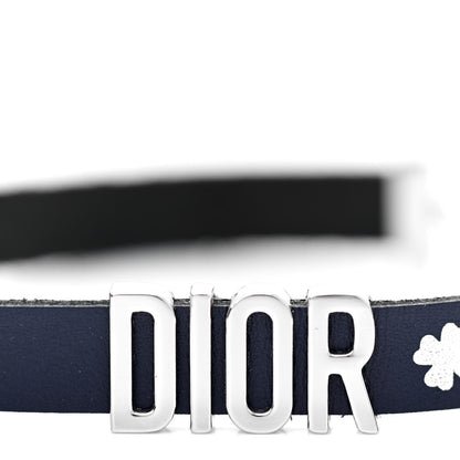 Christian Dior Calfskin Dior Clover Double Bracelet Navy 4 of 5