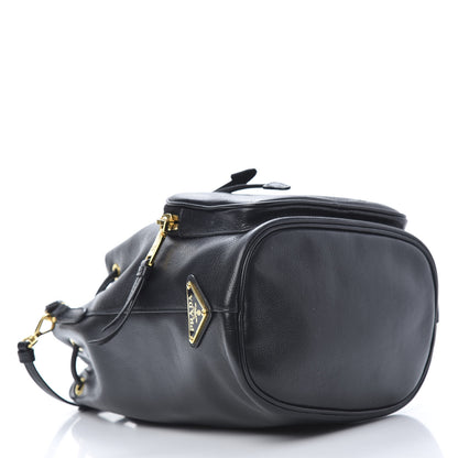 Prada Glace Calfskin Embossed Secchiello Bucket Bag Black 5 of 14