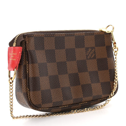 Louis Vuitton Damier Ebene 2019 Christmas Animation Mini Pochette Accessories Red 3 of 11