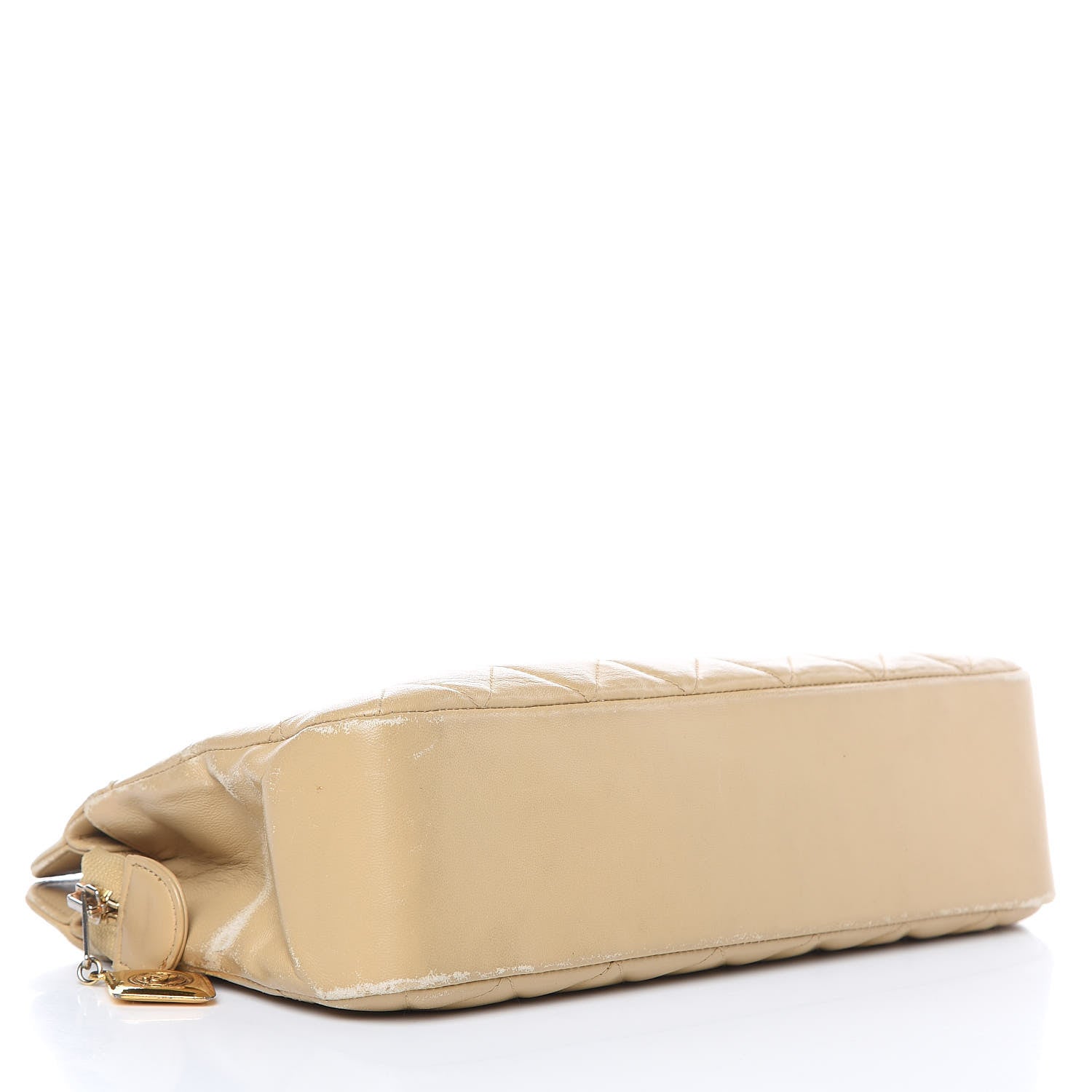 Chanel Lambskin Quilted Shoulder Bag Beige 4 of 17