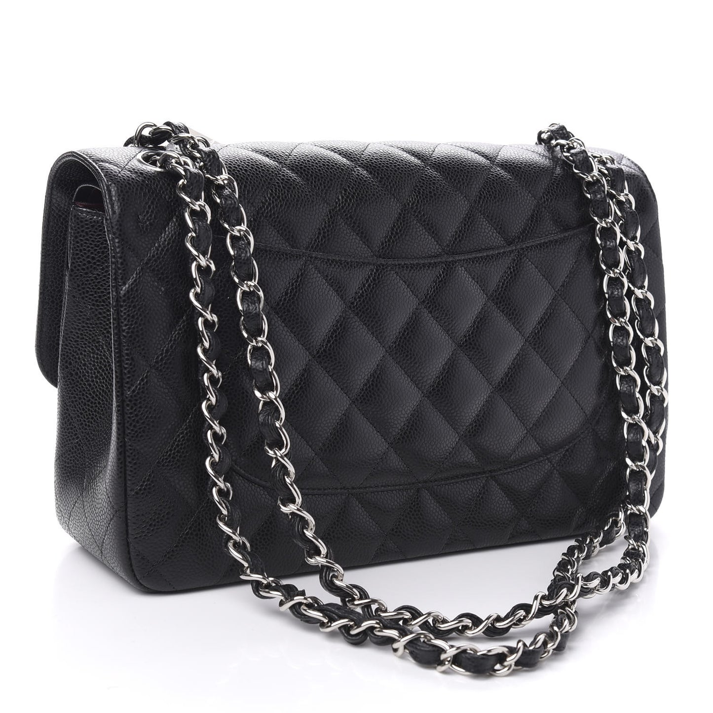 Caviar Quilted Jumbo Double Flap Black