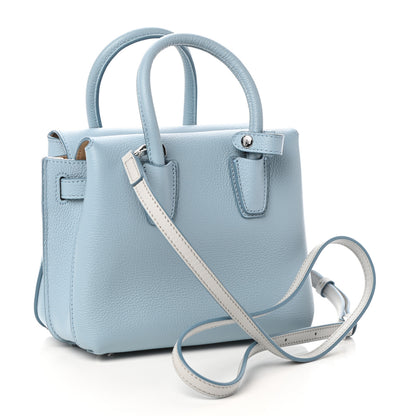 MCM Grained Calfskin Mini Milla Tote Sky Blue 3 of 9