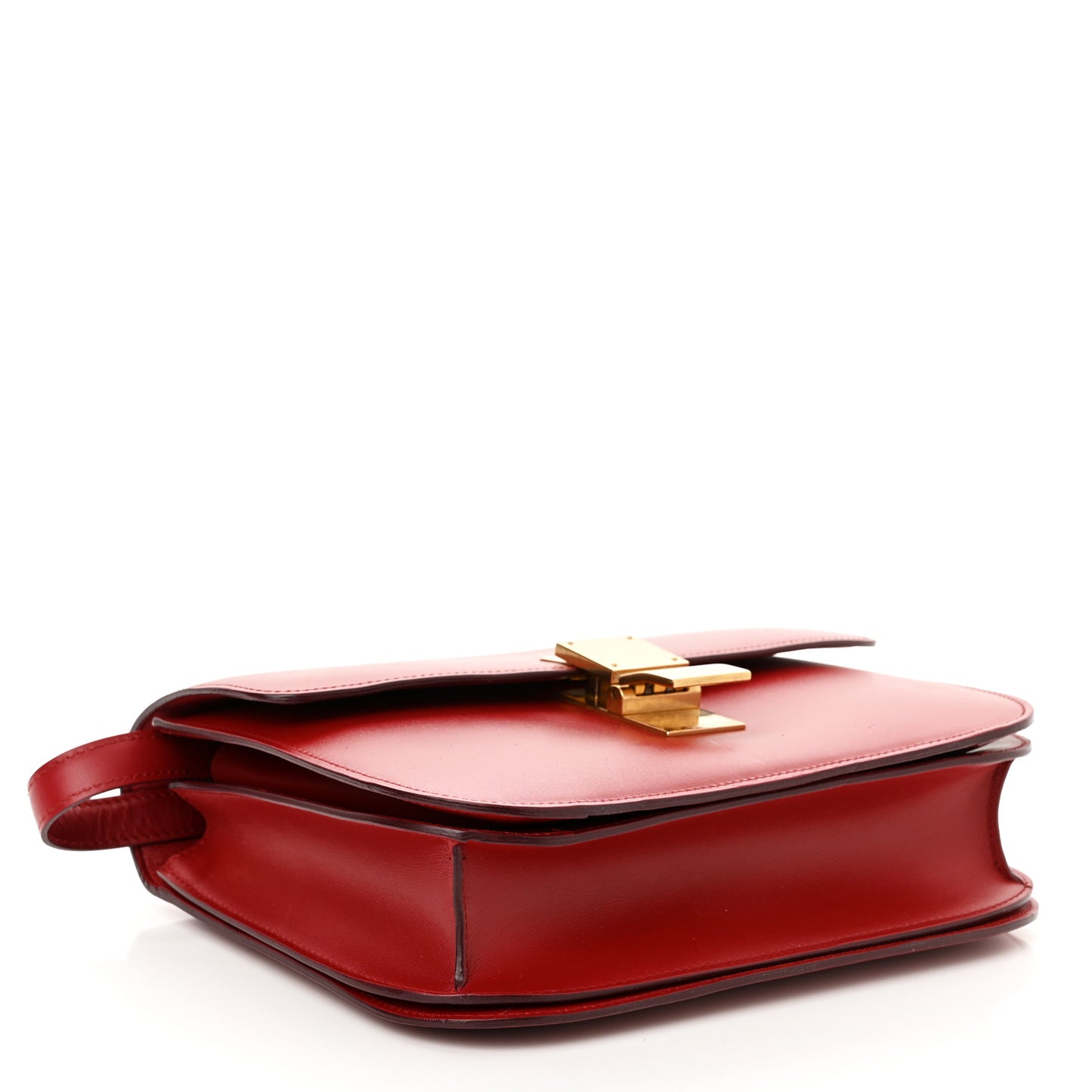Box Calfskin Medium Classic Box Flap Bag Red