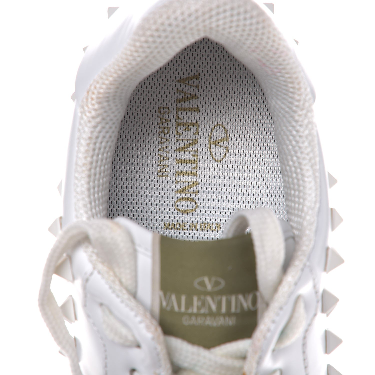 Valentino Garavani Calfskin Rockstud Sneakers 38 White 7 of 11
