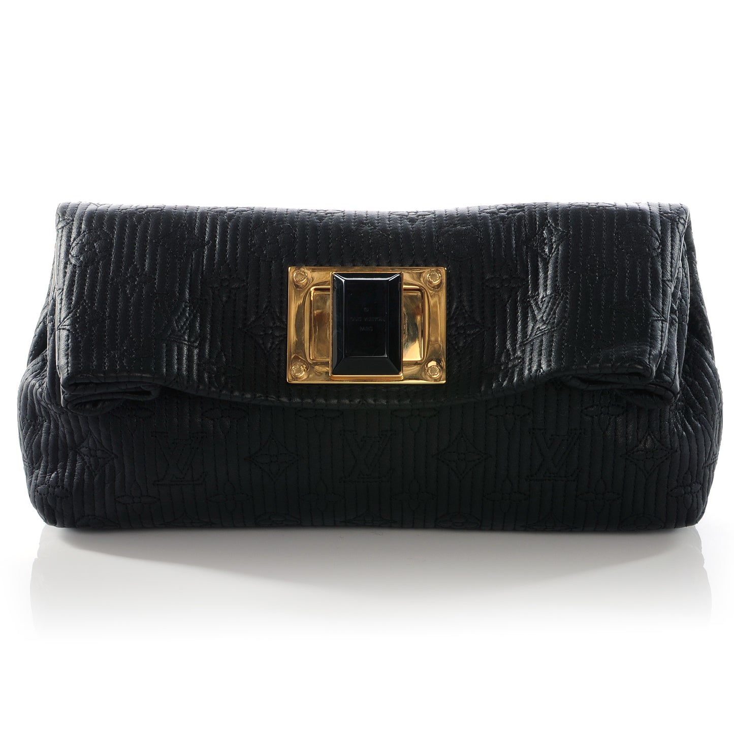 Calfskin Quilted Monogram Altair Clutch Black