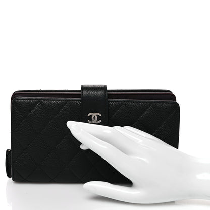 Chanel Caviar Quilted CC French Long Wallet Black 2 of 9