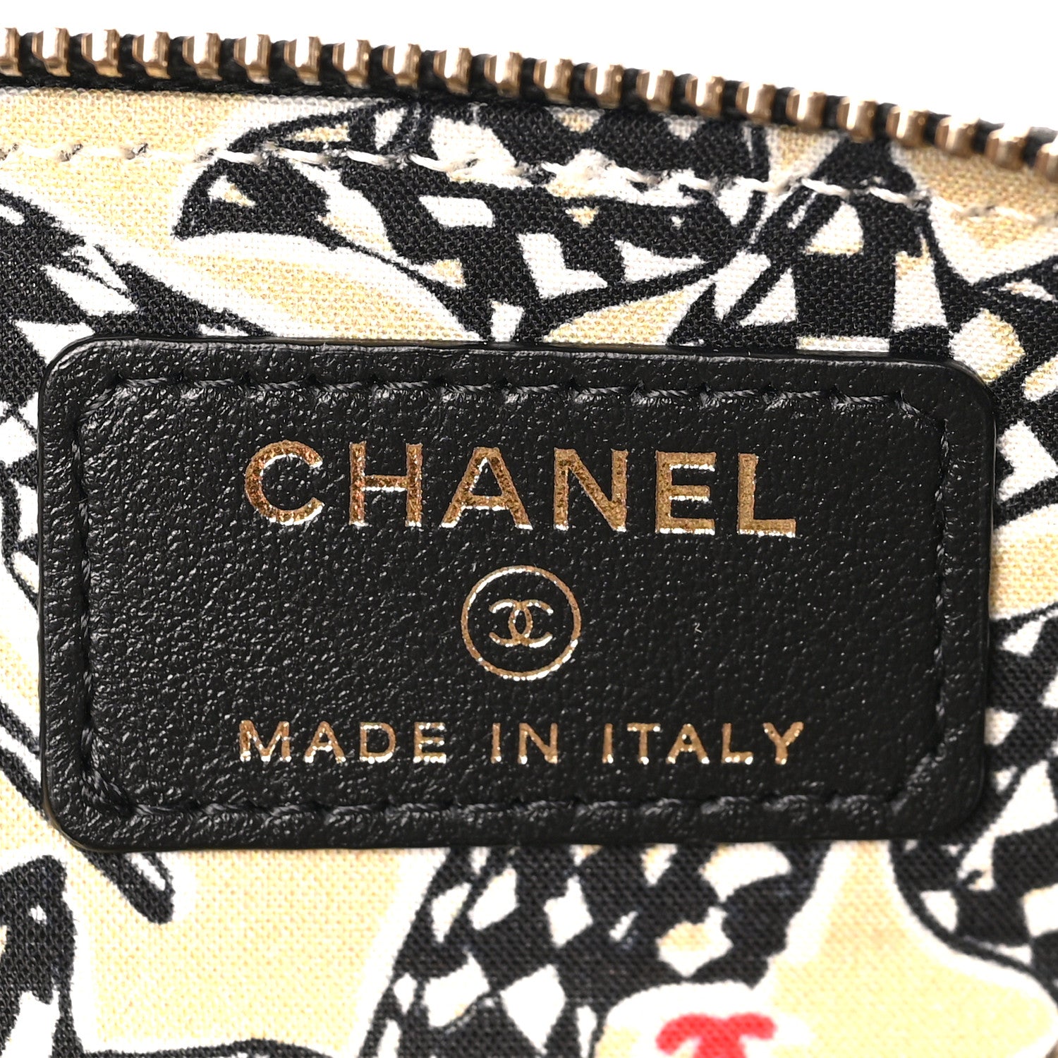 Chanel Caviar Metal Quilted Striated Zip Card Holder Wallet Black 6 of 6