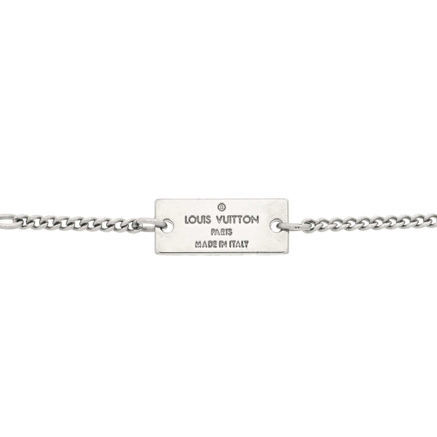 Zamac Palladium Monogram Charms Necklace Silver