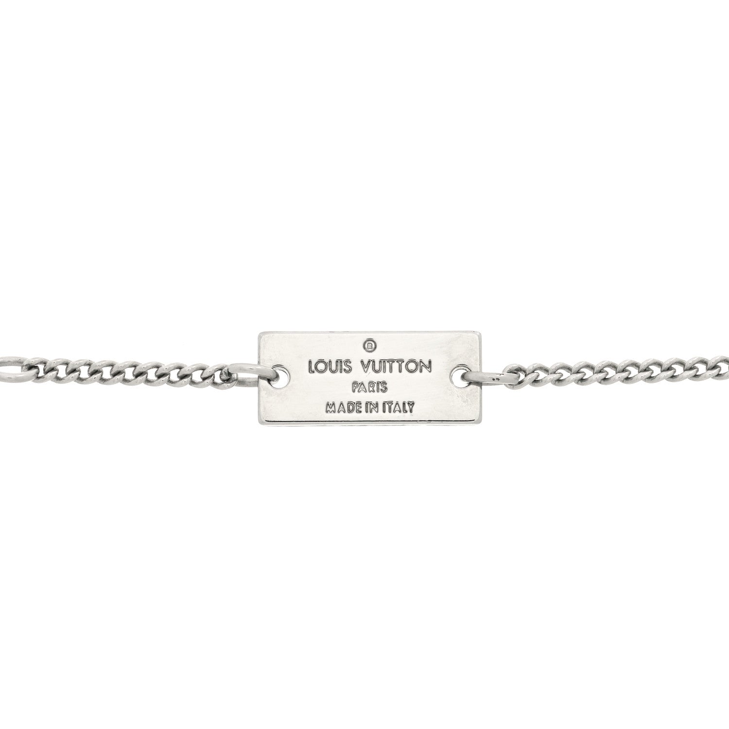 Louis Vuitton Zamac Palladium Monogram Charms Necklace Silver 6 of 6