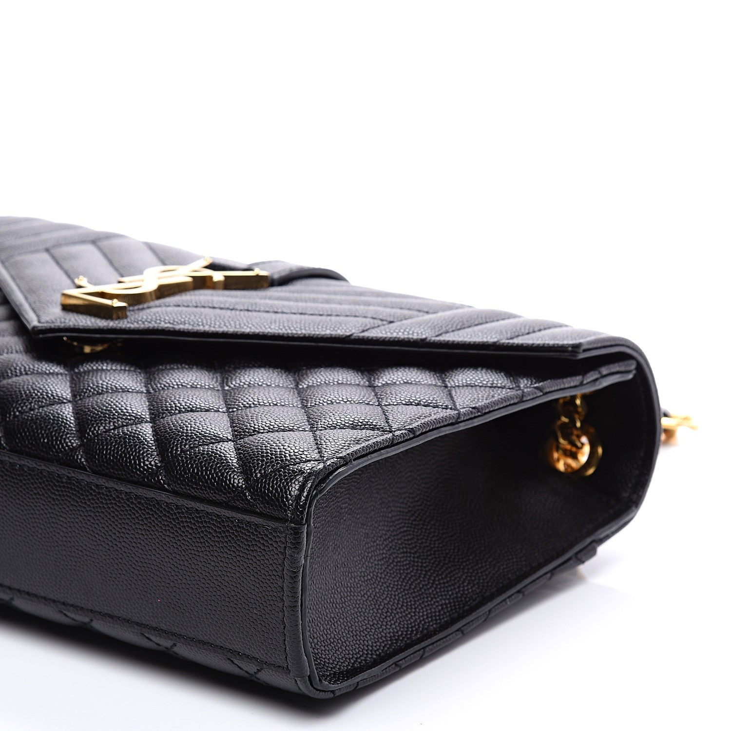 Saint Laurent Grain De Poudre Textured Mixed Matelasse Triquilt Medium Monogram Satchel Black 9 of 10