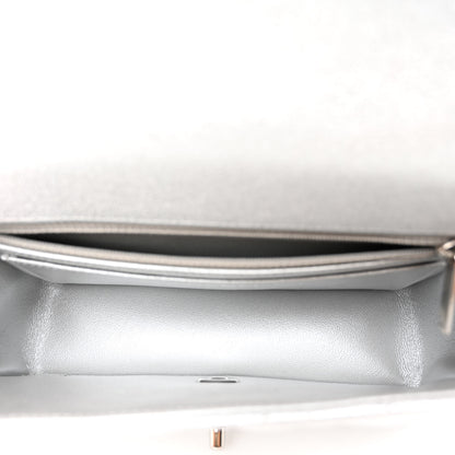 Chanel Metallic Lambskin Quilted Mini Rectangular Flap Silver 5 of 11