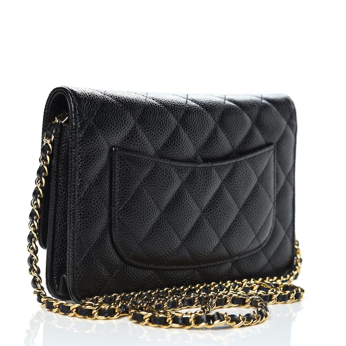 Caviar Quilted Wallet On Chain WOC Black