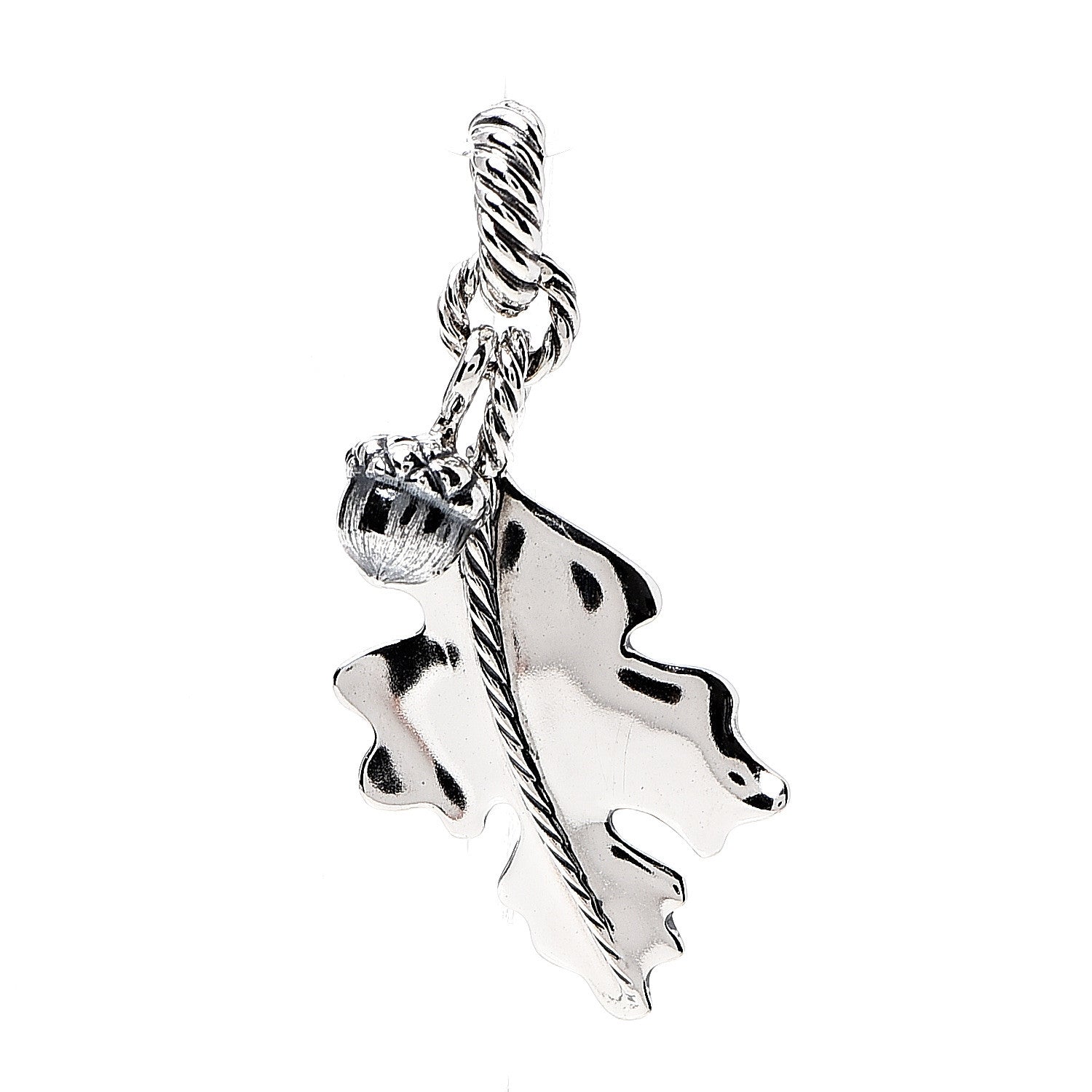 David Yurman Sterling Silver Acorn Leaf Charm Pendant 1 of 4