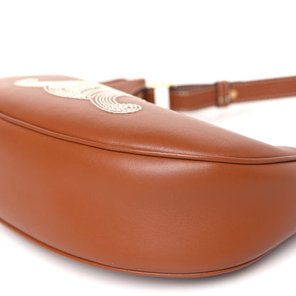 Celine Smooth Calfskin Triomphe Embroidered Ava Shoulder Bag Tan 9 of 9