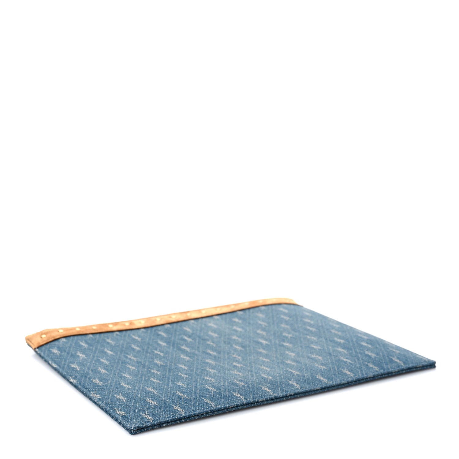 Saint Laurent Denim Suede All-Over Monogram Pouch Blue 4 of 9