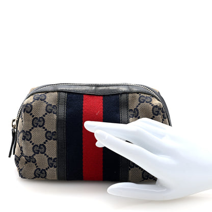 Gucci Monogram Web Small Cosmetic Case Navy 2 of 8