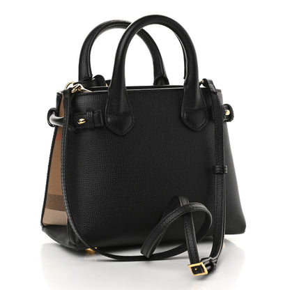 Burberry Derby Calfskin House Check Baby Banner Tote Black 3 of 9
