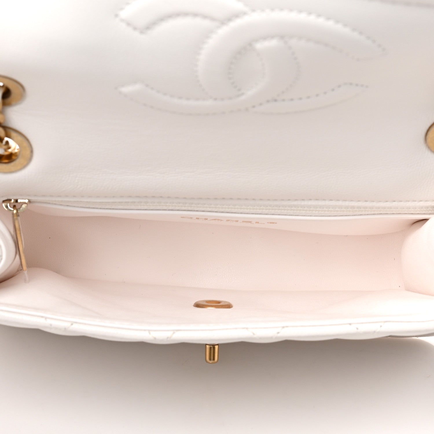 Chanel Caviar Quilted Medium Sweet Classic Flap White 5 of 11