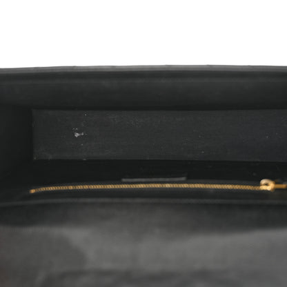 Saint Laurent Grain De Poudre Matelasse Chevron Large Monogram Satchel Black 5 of 15