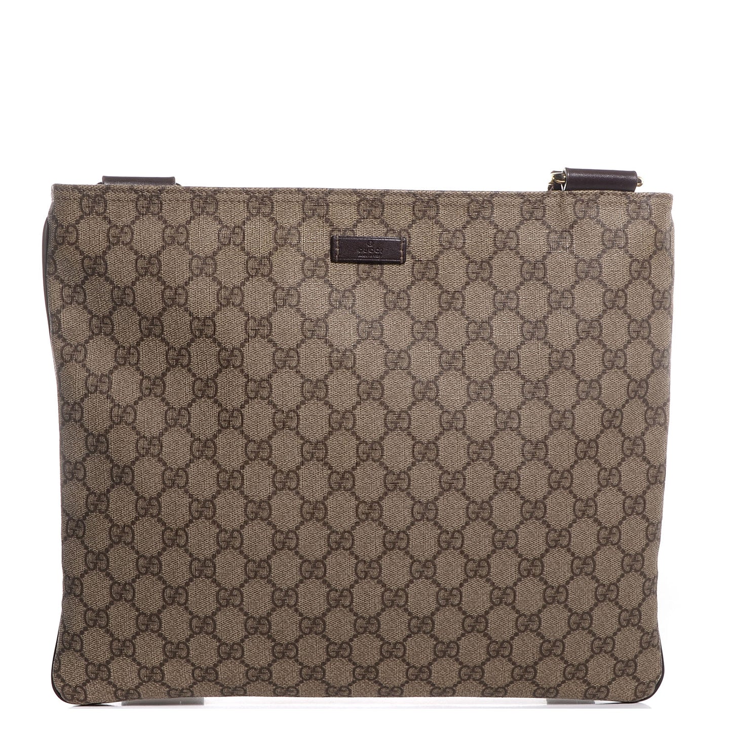 GG Plus Monogram Large Flat Messenger Bag Beige Brown