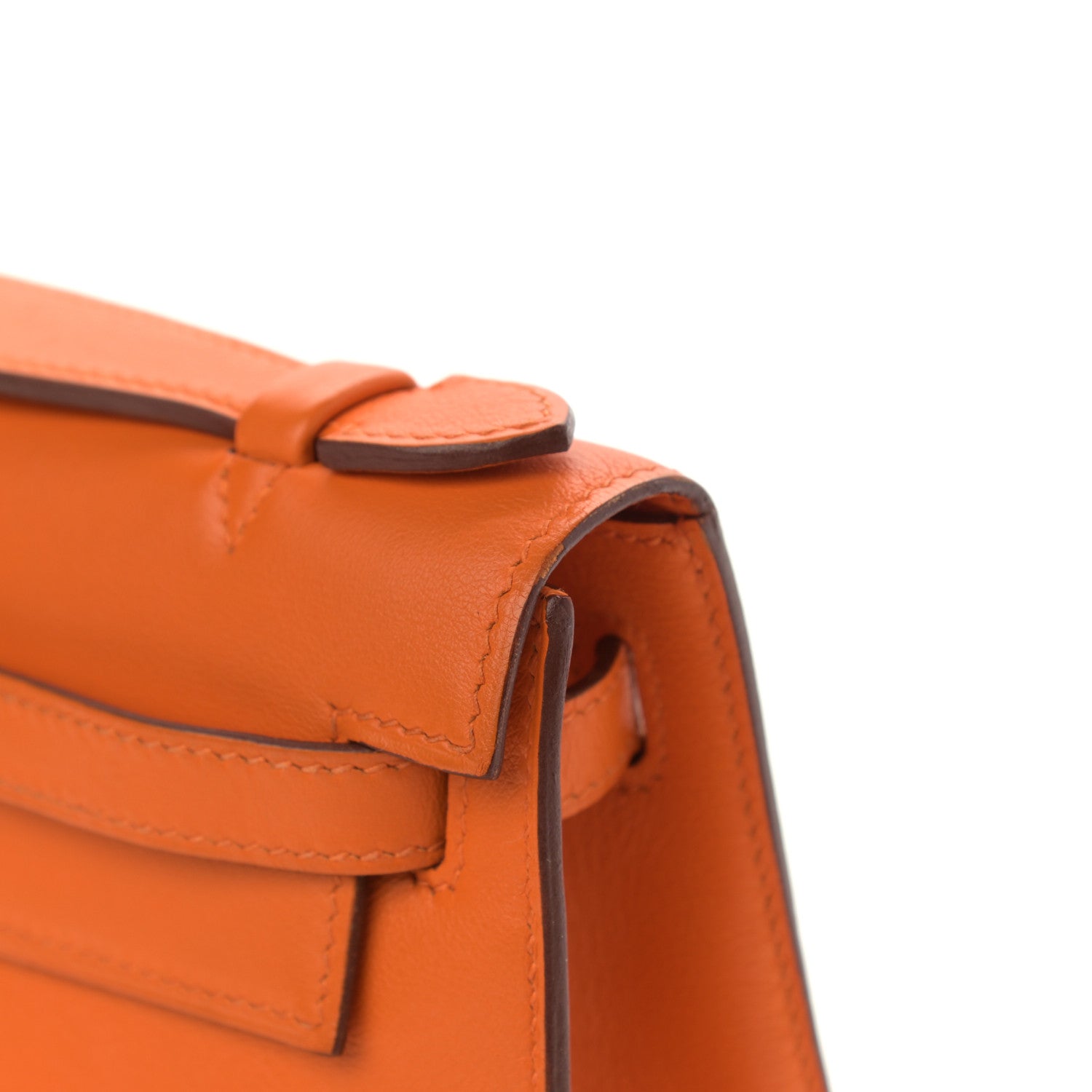 Hermes Swift Kelly Pochette Clutch Orange 17 of 21
