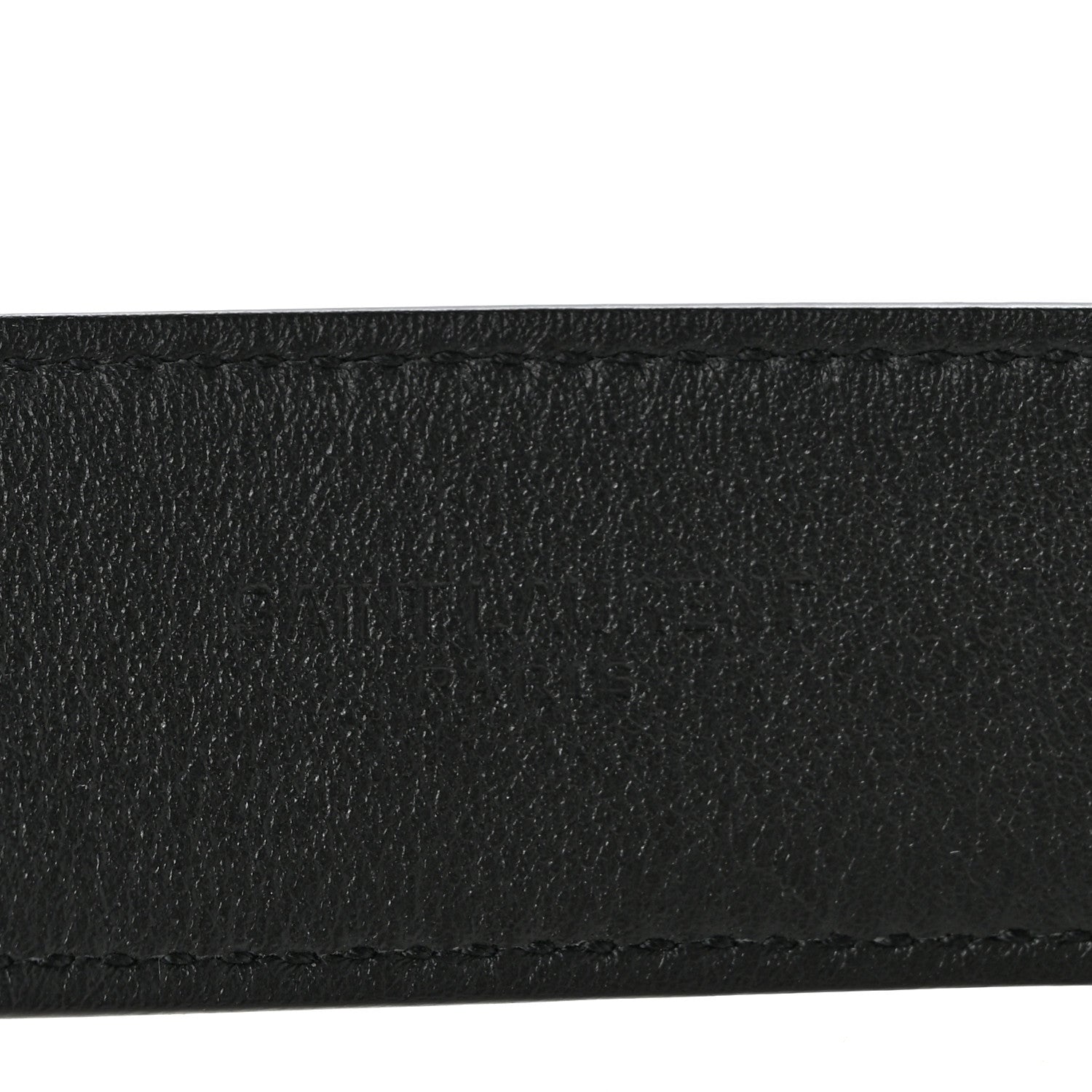 Saint Laurent Grained Calfskin Monogram Cassandre Square Buckle Belt 85 34 Black 5 of 8