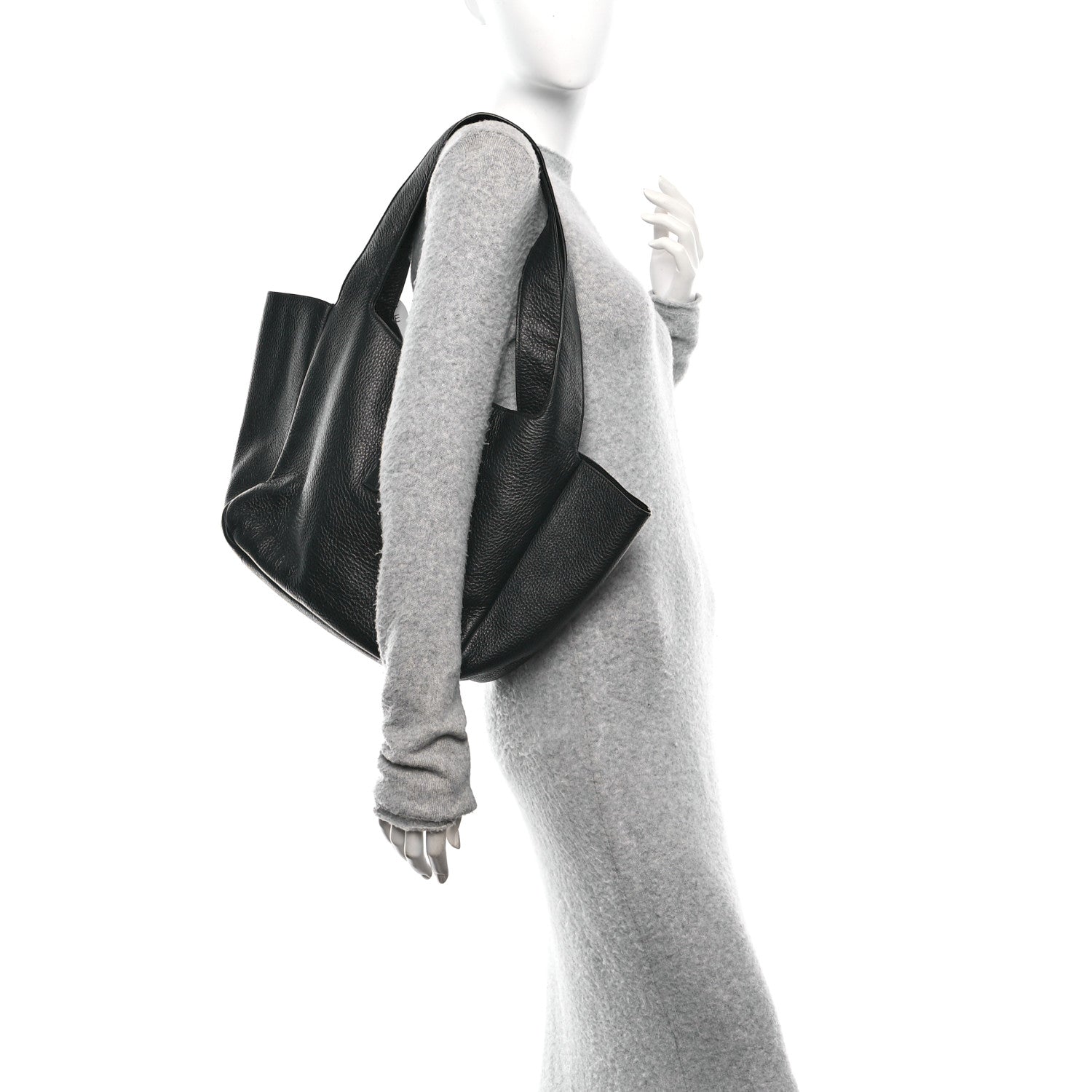 Saint Laurent Grained Deerskin Bea Tote Black 2 of 11
