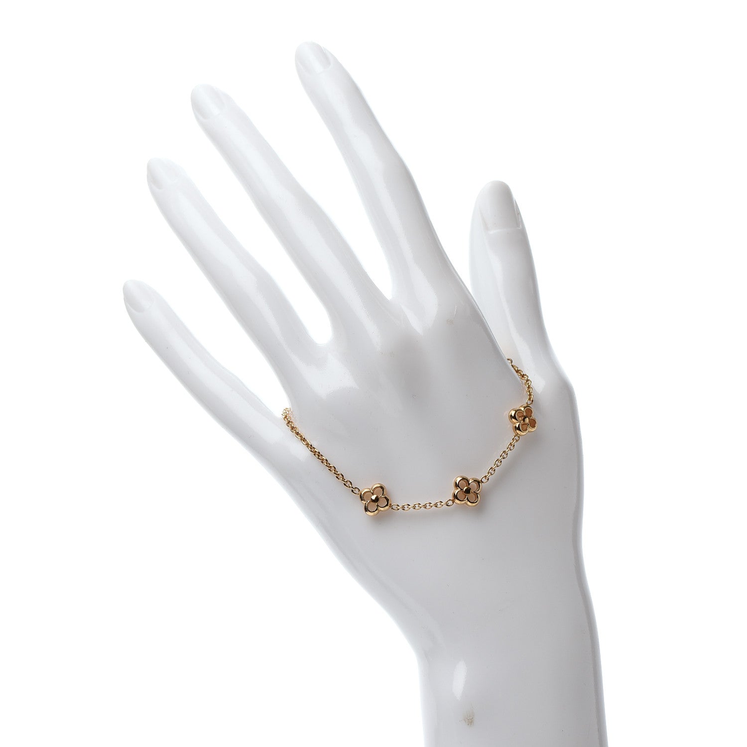 Louis Vuitton Brass Flower Full Bracelet Gold 2 of 4