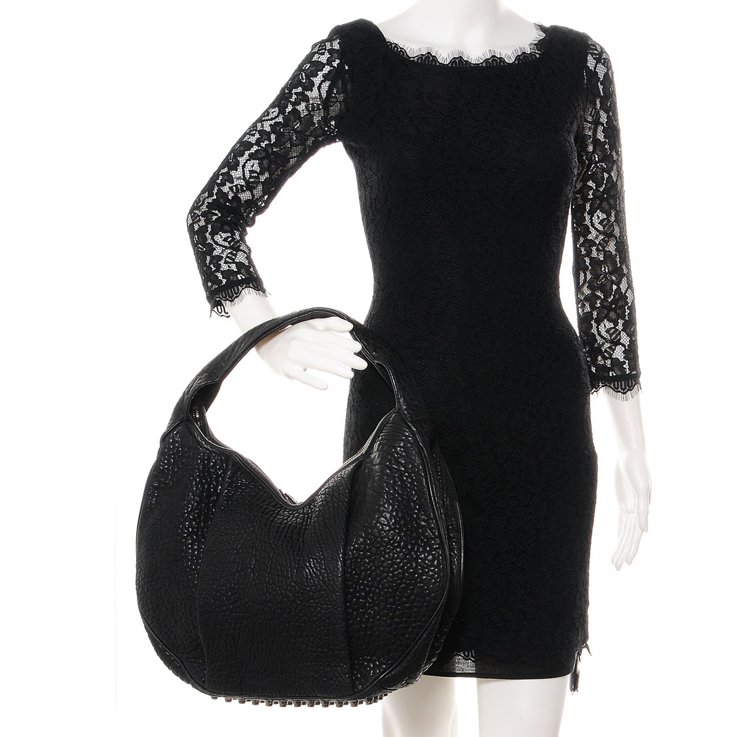 Pebbled Leather Morgan Hobo Black