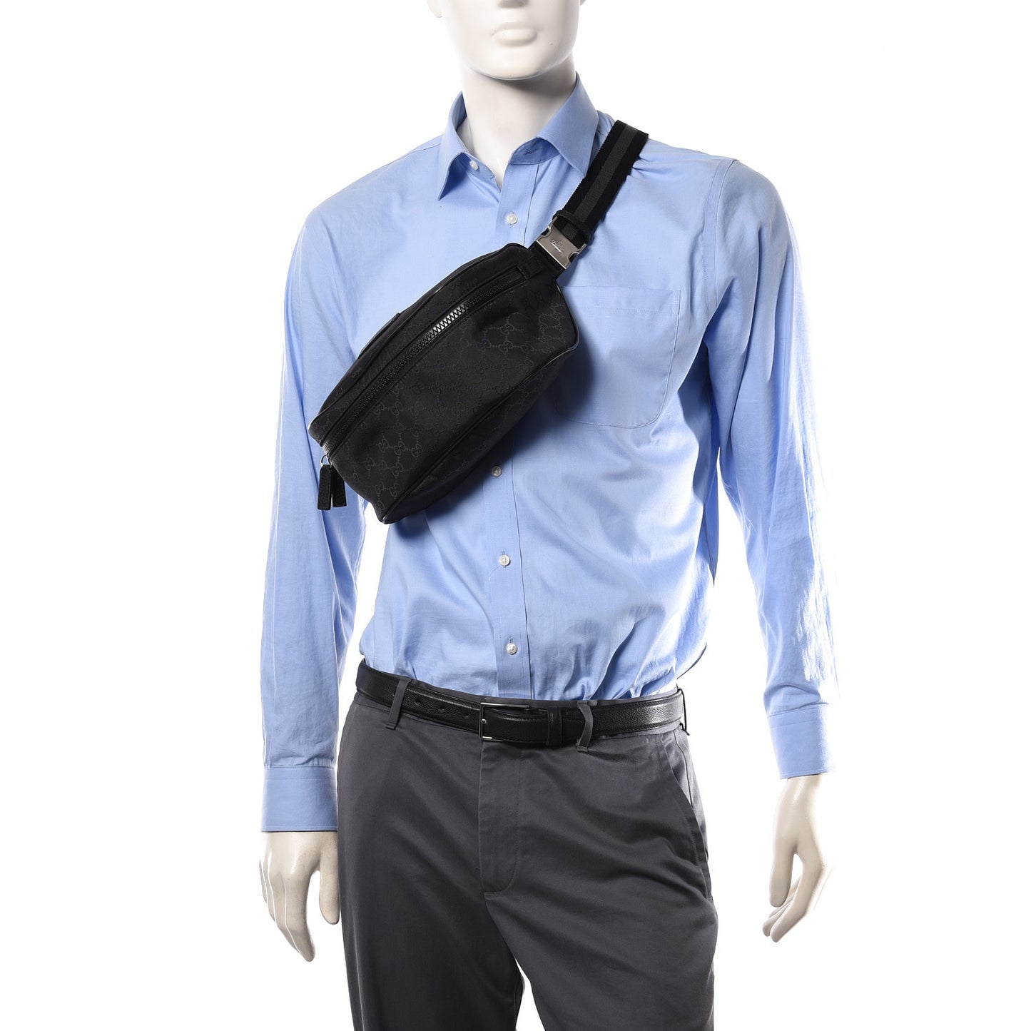 Nylon Monogram Fanny Pack Belt Bag Black