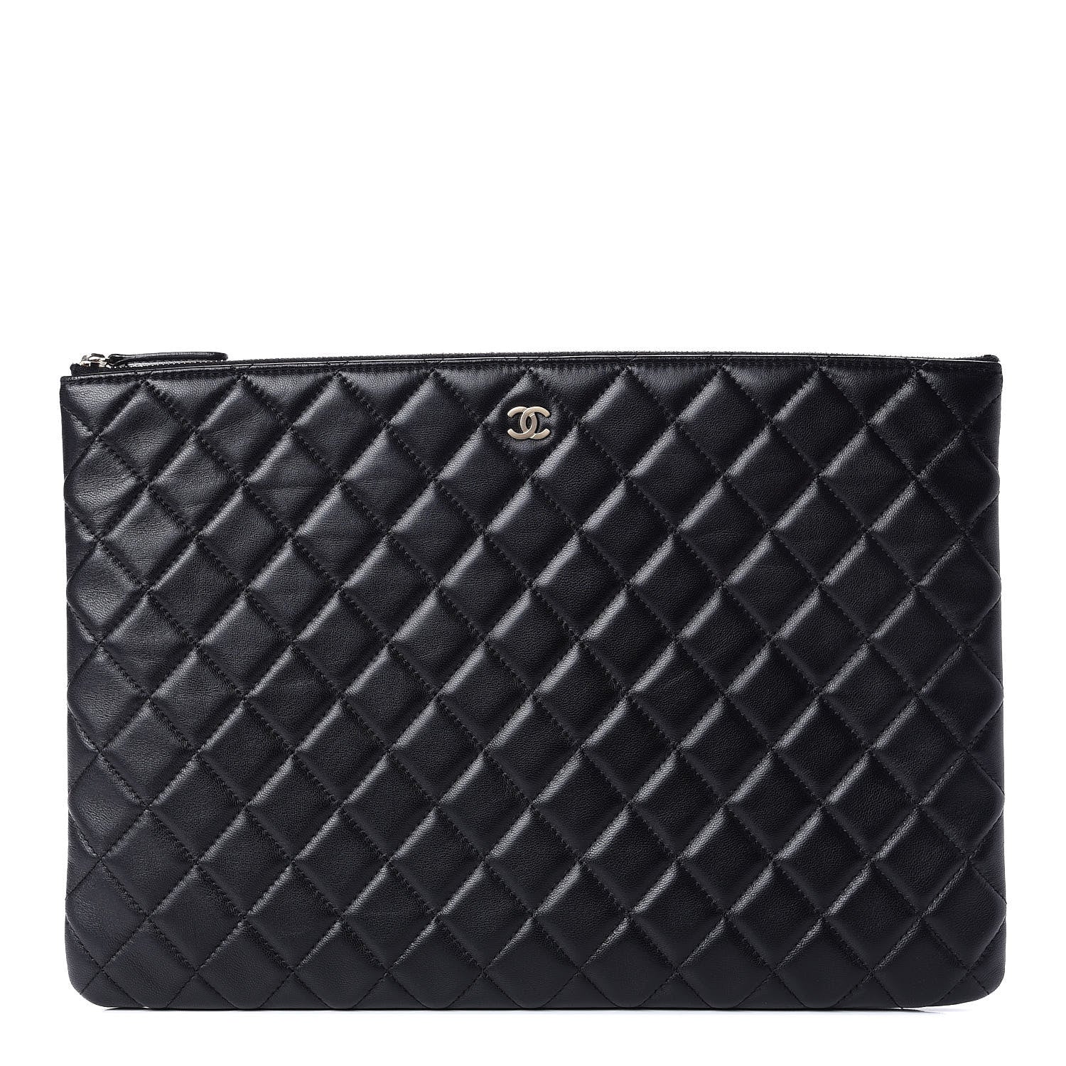 Chanel Lambskin Quilted Large Cosmetic Case Black 1 of 8