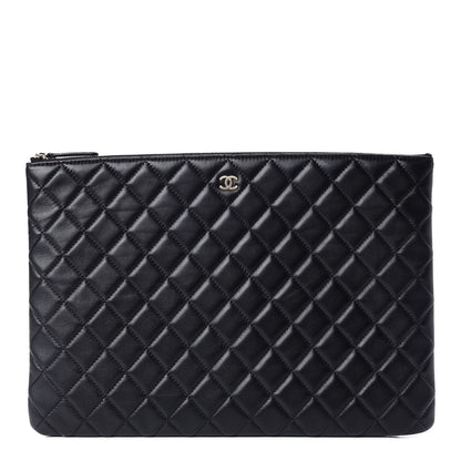 Chanel Lambskin Quilted Large Cosmetic Case Black 1 of 8
