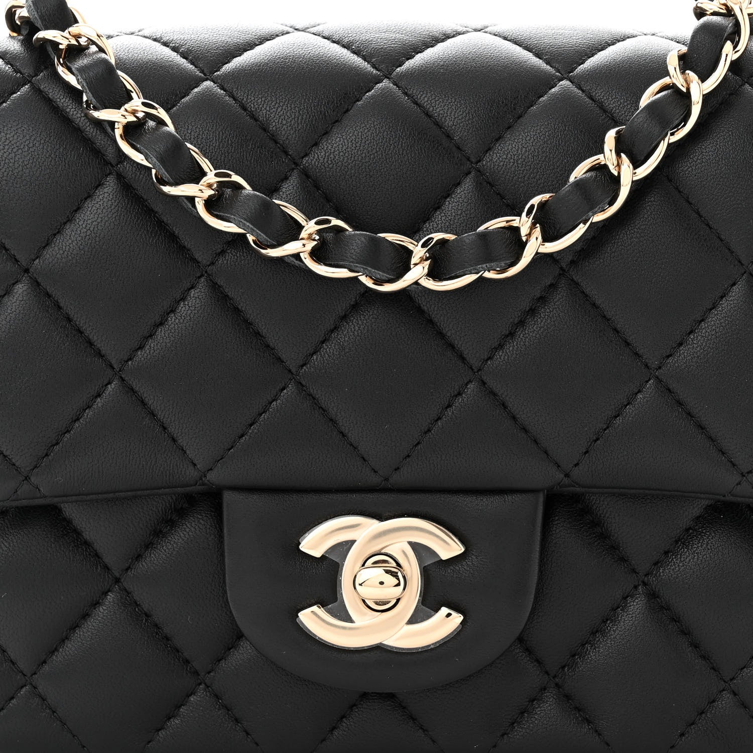 Chanel Lambskin Quilted Mini Square Flap Black 8 of 10