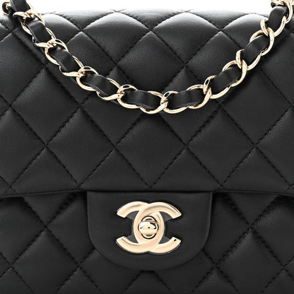 Chanel Lambskin Quilted Mini Square Flap Black 8 of 10