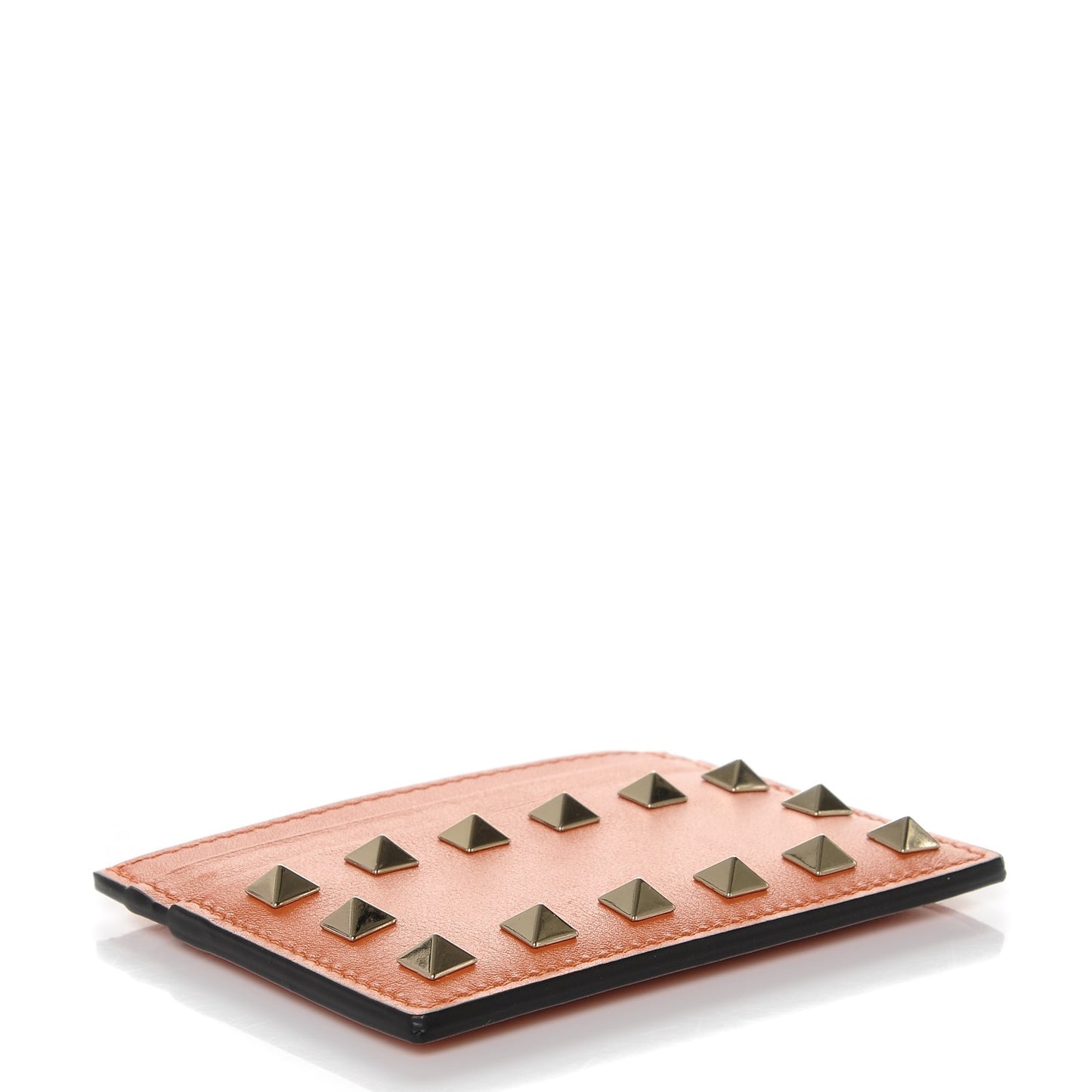 Vitello Rockstud Card Holder Orange