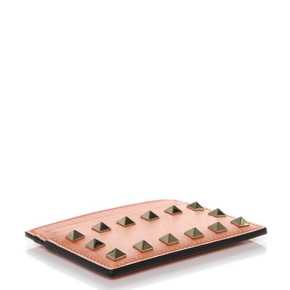 Valentino Garavani Vitello Rockstud Card Holder Orange 4 of 6